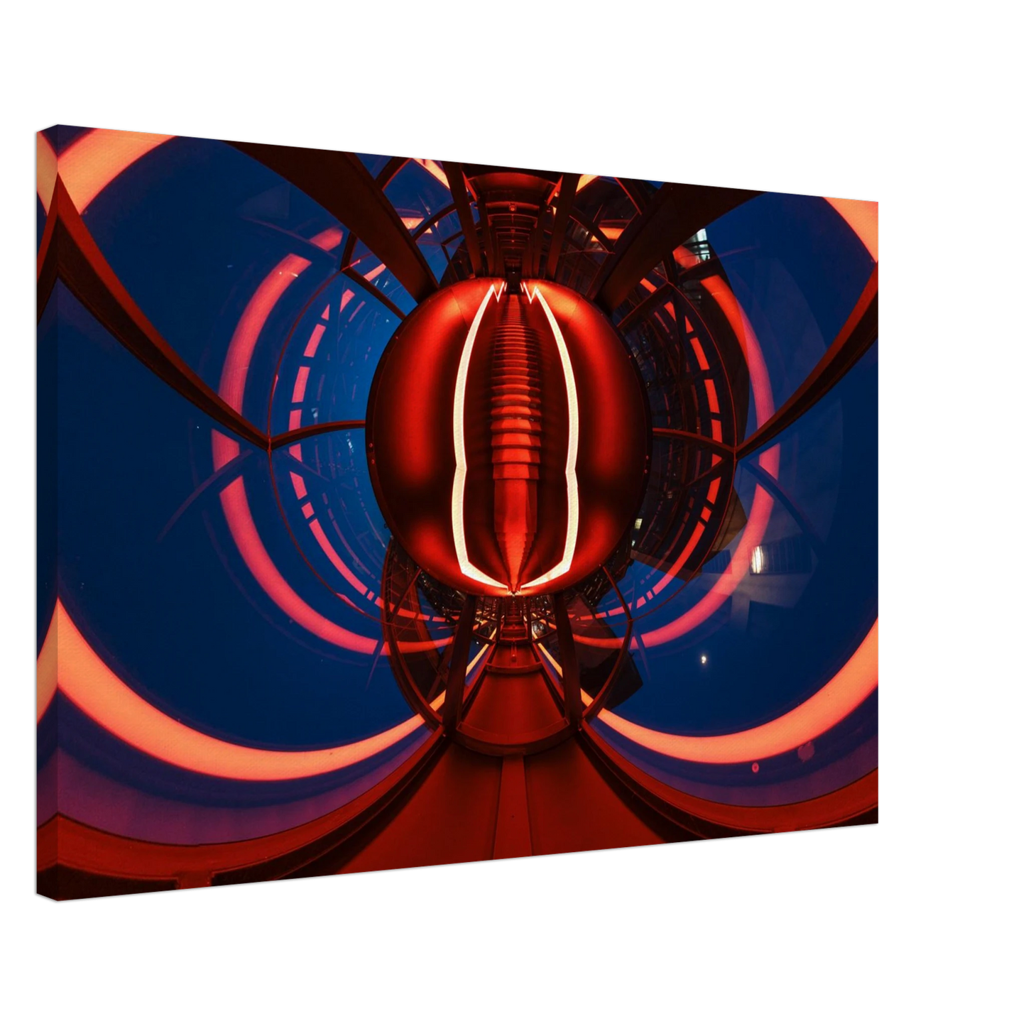 Wandbild futuristischer neon tunnel in sattem rot waehle aus 25 groessen