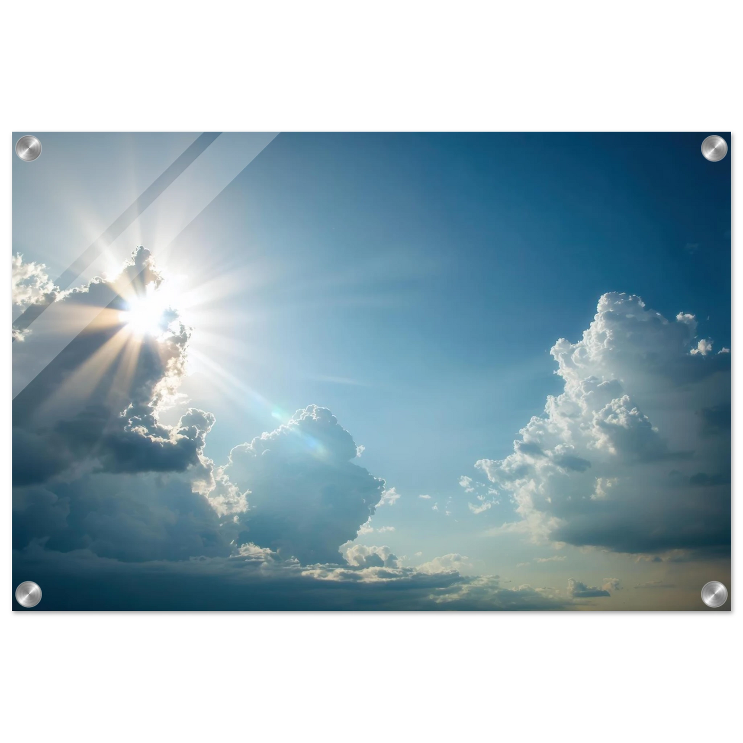 Wandbild sonnenstrahlen durch wolken atmosphaerische himmelskunst in verschiedenen groessen