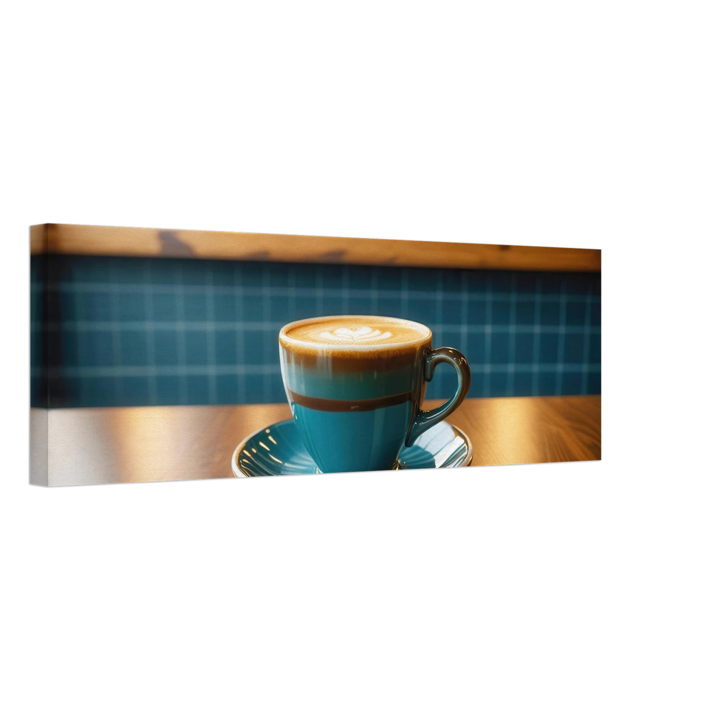 Wandbild deep teal latte einladende kaffeehaus atmosphaere fuer ihr zuhause in vielen groessen