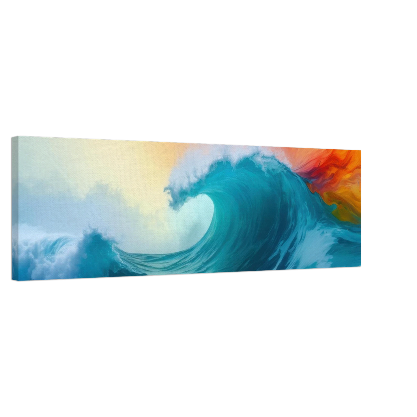 Wandbild kraftvolle welle farbenfrohes ozean kunstwerk in verschiedenen groessen