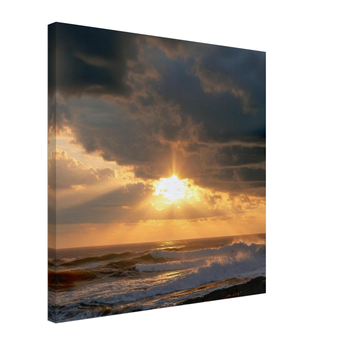 Wandbild dramatischer ozean sonnenuntergang kuestenkunst in ihrer wunschgroesse