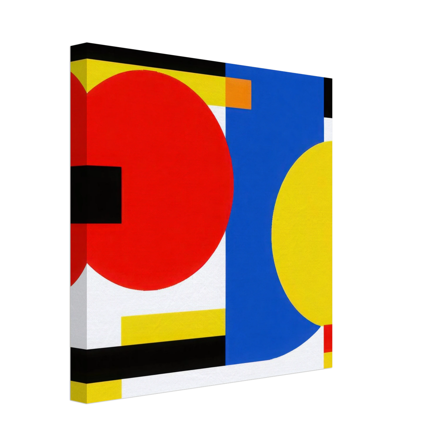Wandbild bauhaus inspirierte komposition in leuchtendem rot blau gelb abstrakte kunst fuer ihr zuhause