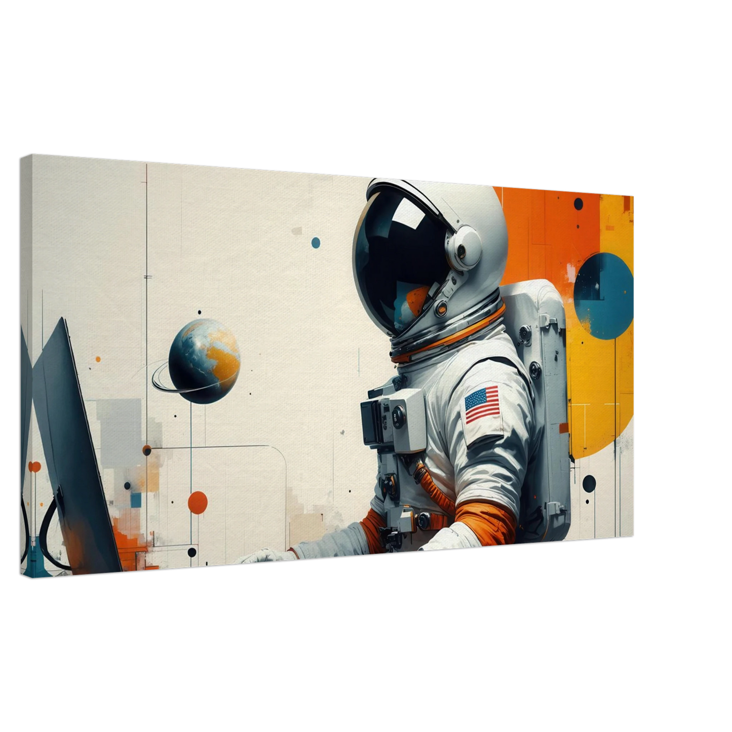 Wandbild cosmic coder astronaut bei der arbeit sci fi kunst fuer dein zuhause in verschiedenen groessen