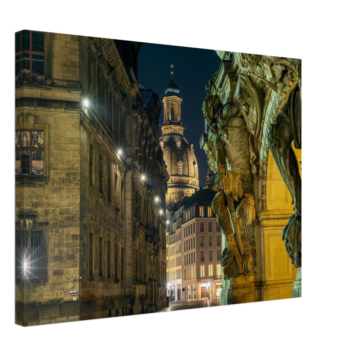 Wandbild dresden altstadt nachtansicht historische architektur als kunstdruck in vielen groessen