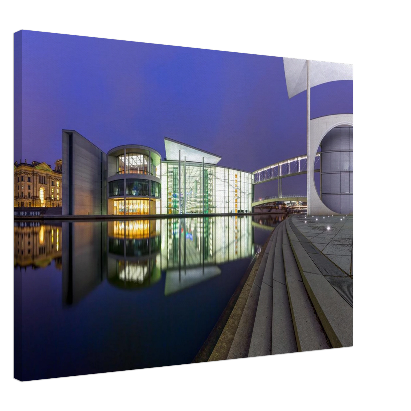 Wandbild berlin impression bei nacht leuchtende architektur als kunstdruck