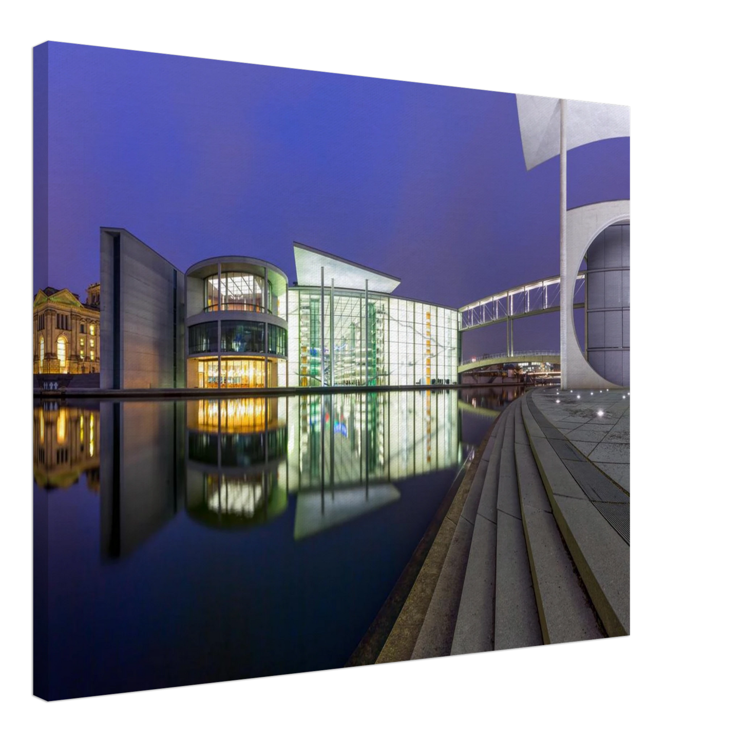 Wandbild berlin impression bei nacht leuchtende architektur als kunstdruck