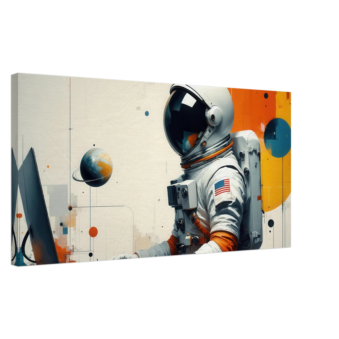 Wandbild cosmic coder astronaut bei der arbeit sci fi kunst fuer dein zuhause in verschiedenen groessen