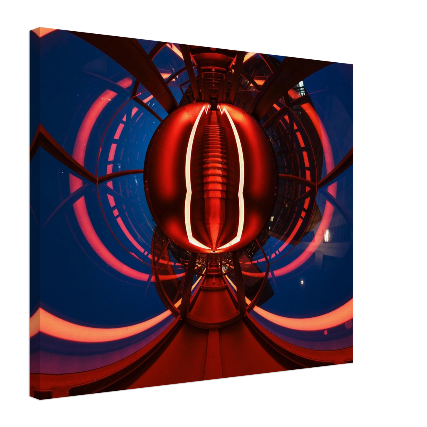 Wandbild futuristischer neon tunnel in sattem rot waehle aus 25 groessen