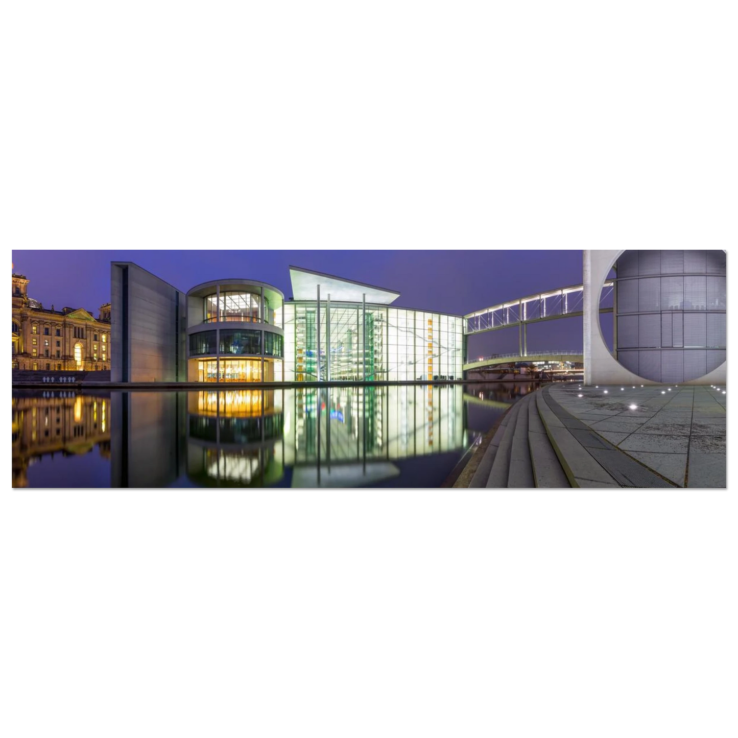Wandbild berlin impression bei nacht leuchtende architektur als kunstdruck