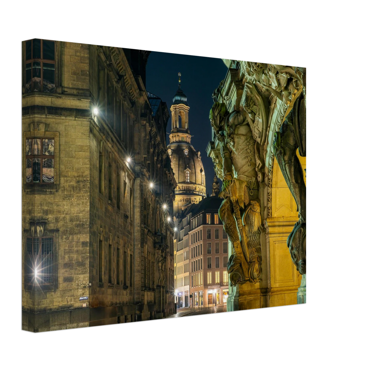 Wandbild dresden altstadt nachtansicht historische architektur als kunstdruck in vielen groessen
