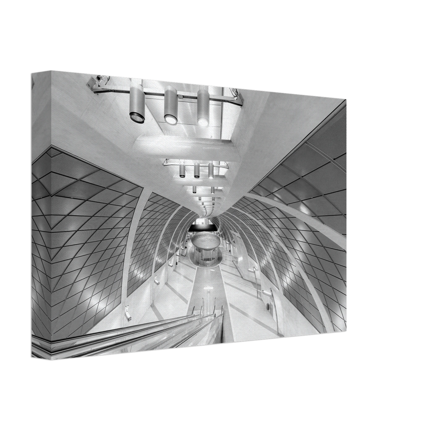 Wandbild futuristische u bahn station moderne architektur in schwarz weiss als wandkunst