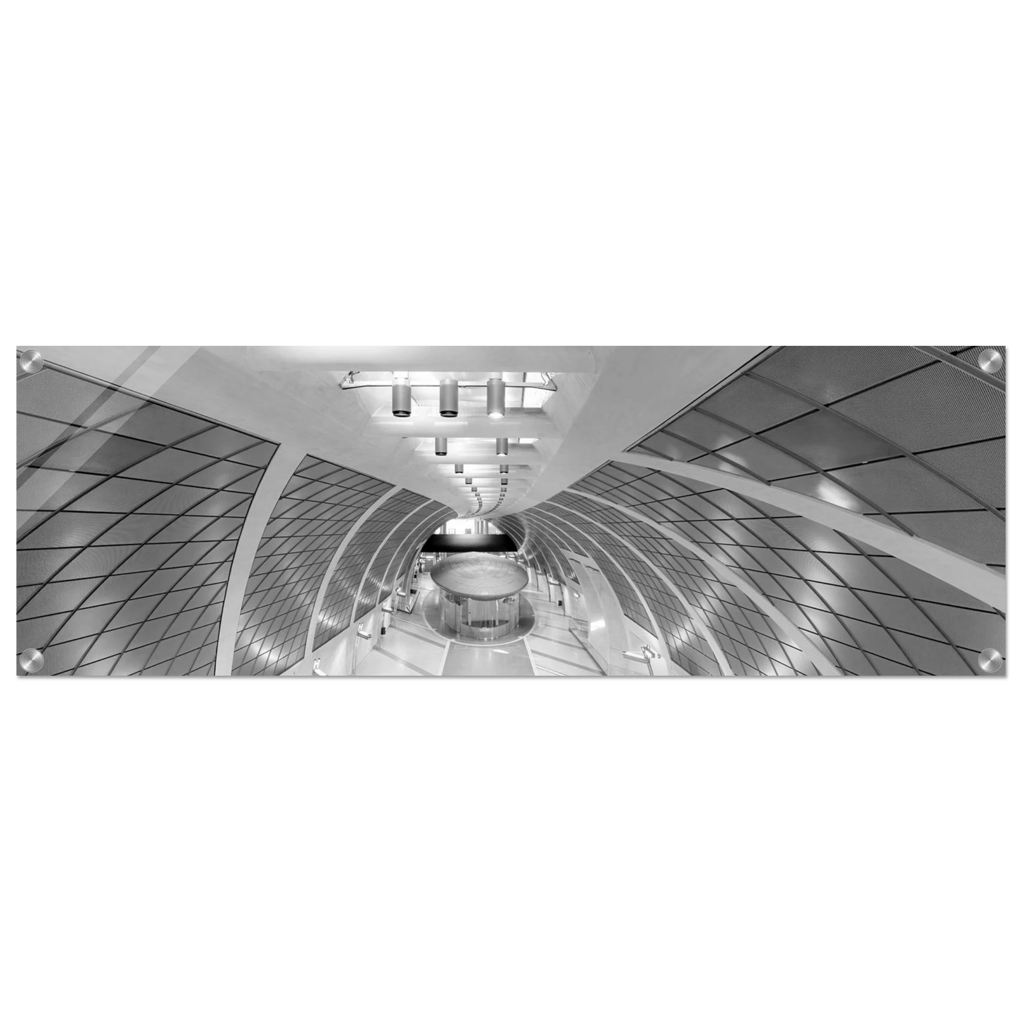 Wandbild futuristische u bahn station moderne architektur in schwarz weiss als wandkunst