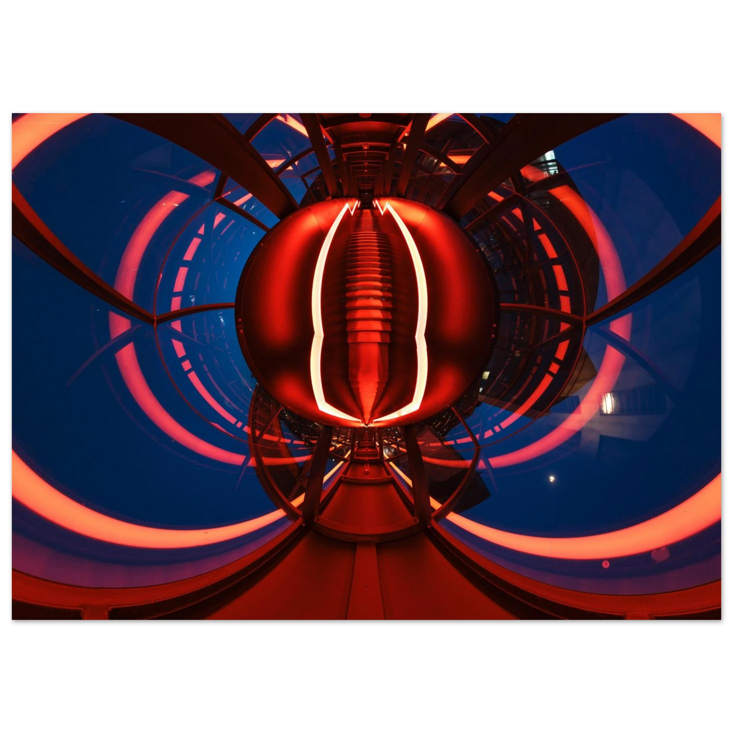 Wandbild futuristischer neon tunnel in sattem rot waehle aus 25 groessen