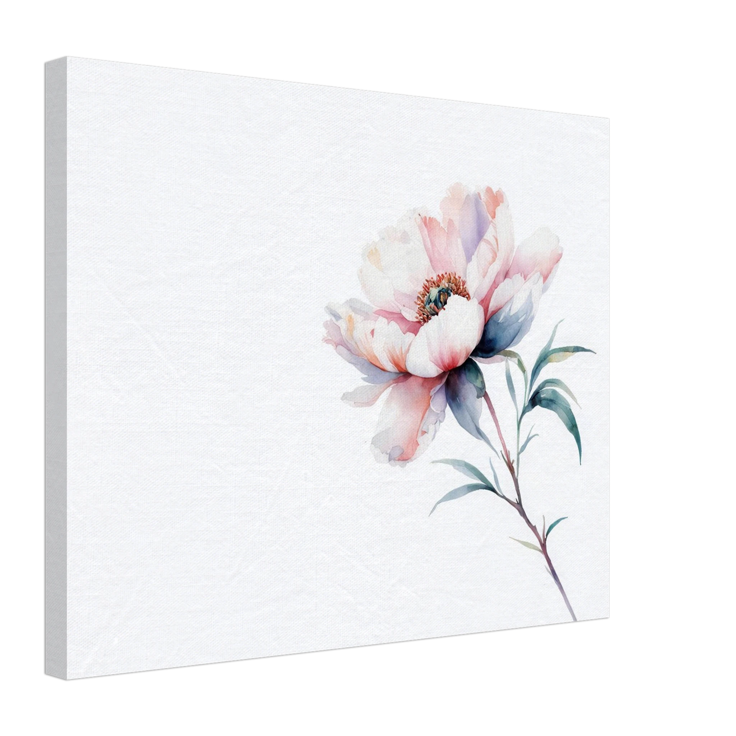 Wandbild zarte pfingstrose elegante aquarell kunst fuer ihr zuhause in wunschgroesse