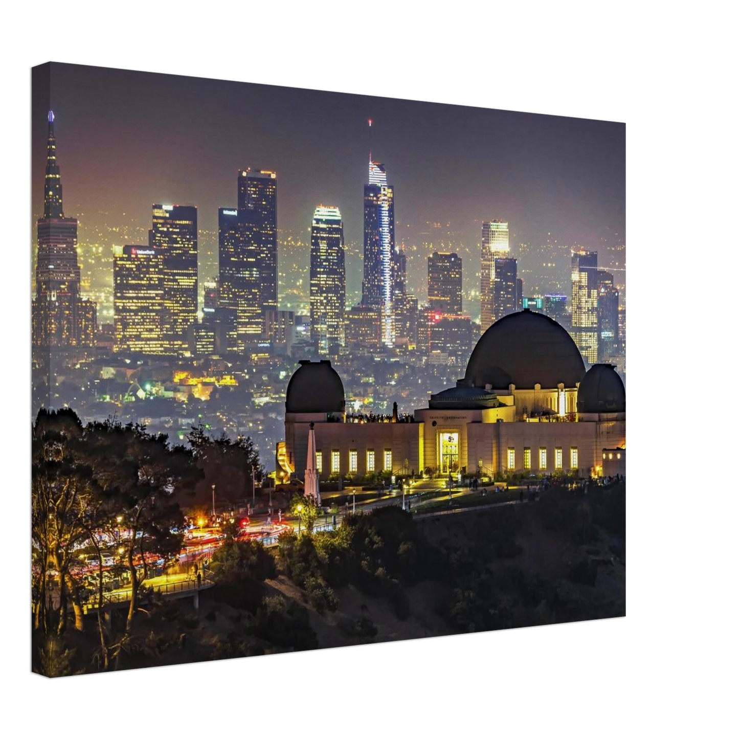 Wandbild los angeles nachthimmel griffith observatorium mit stadtpanorama erlebe das leuchten der stadt