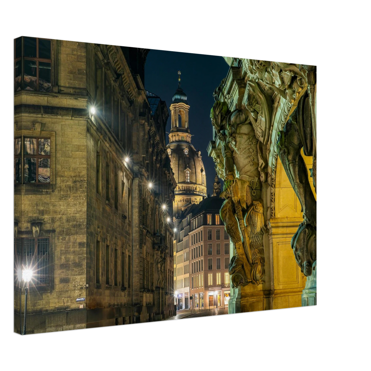 Wandbild dresden altstadt nachtansicht historische architektur als kunstdruck in vielen groessen
