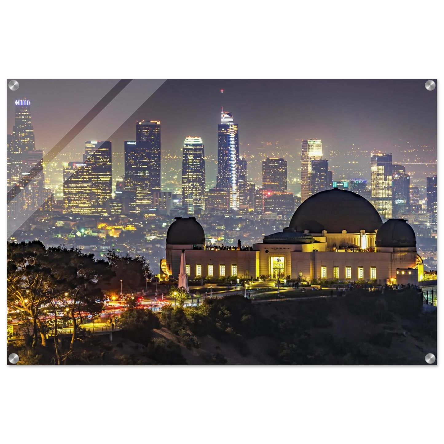 Wandbild los angeles nachthimmel griffith observatorium mit stadtpanorama erlebe das leuchten der stadt