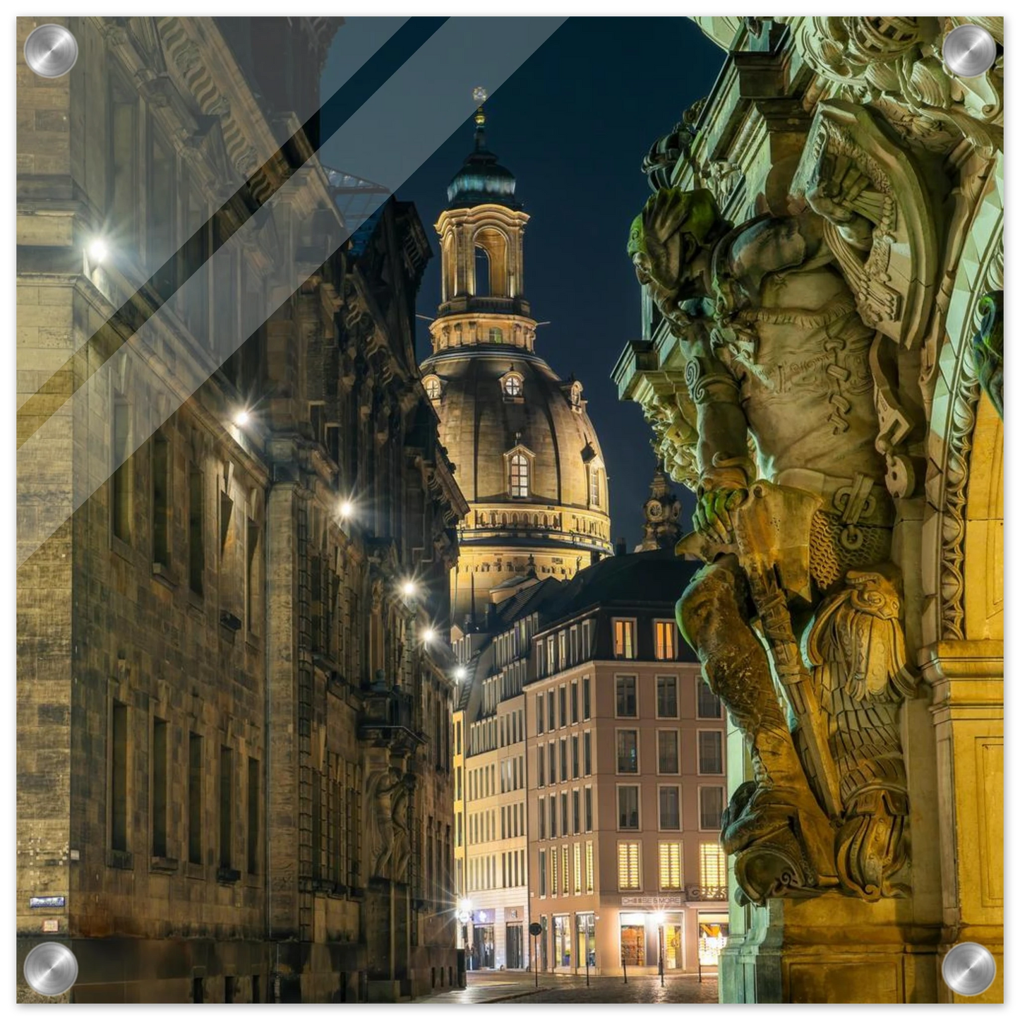 Wandbild dresden altstadt nachtansicht historische architektur als kunstdruck in vielen groessen