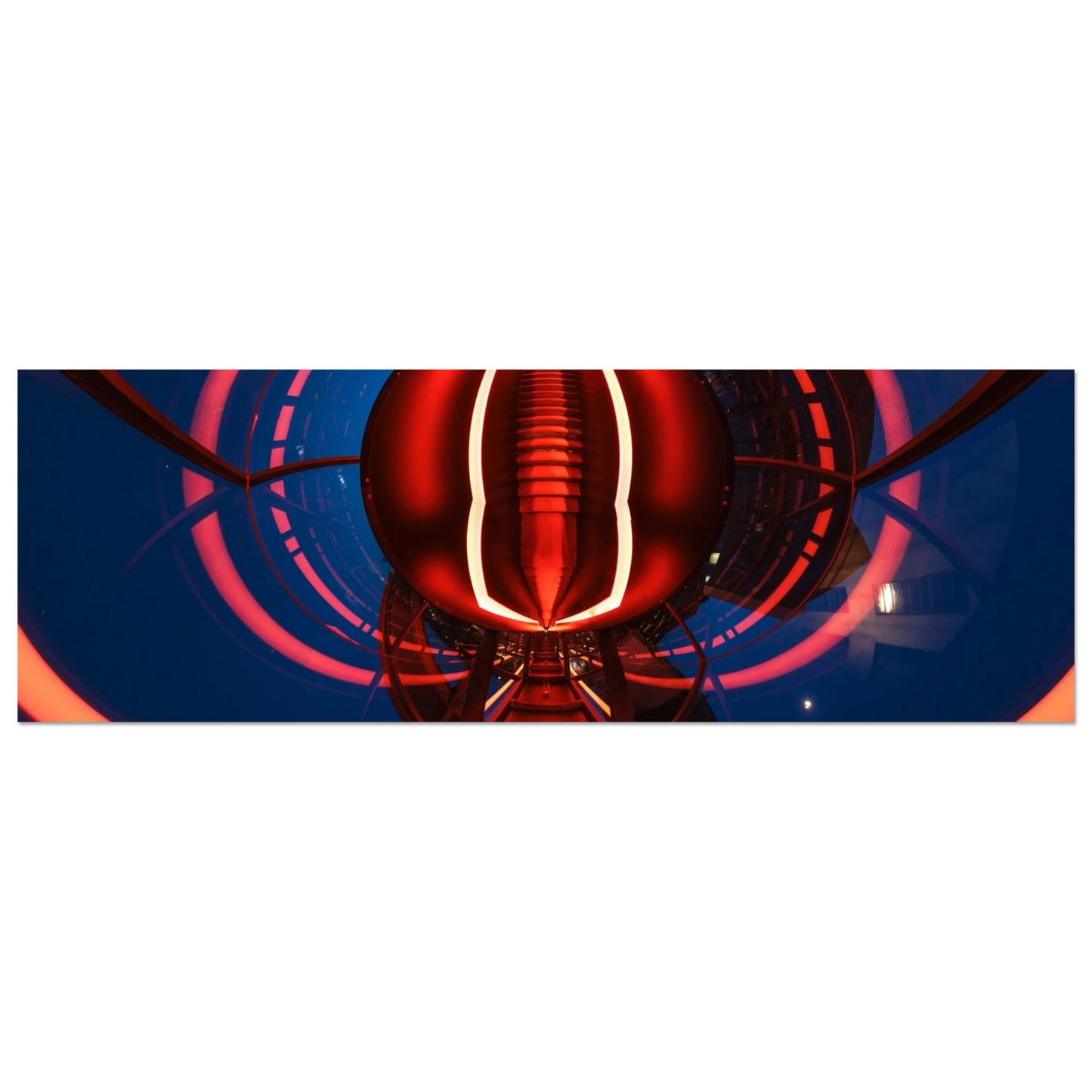Wandbild futuristischer neon tunnel in sattem rot waehle aus 25 groessen