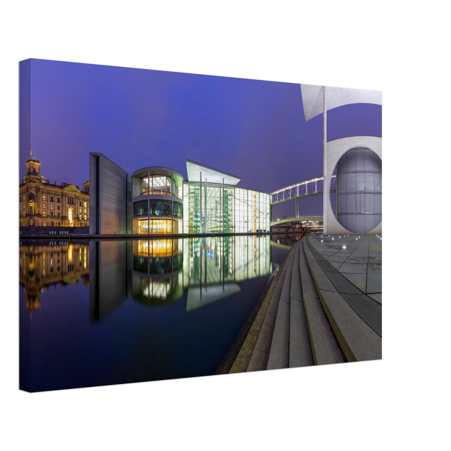 Wandbild berlin impression bei nacht leuchtende architektur als kunstdruck