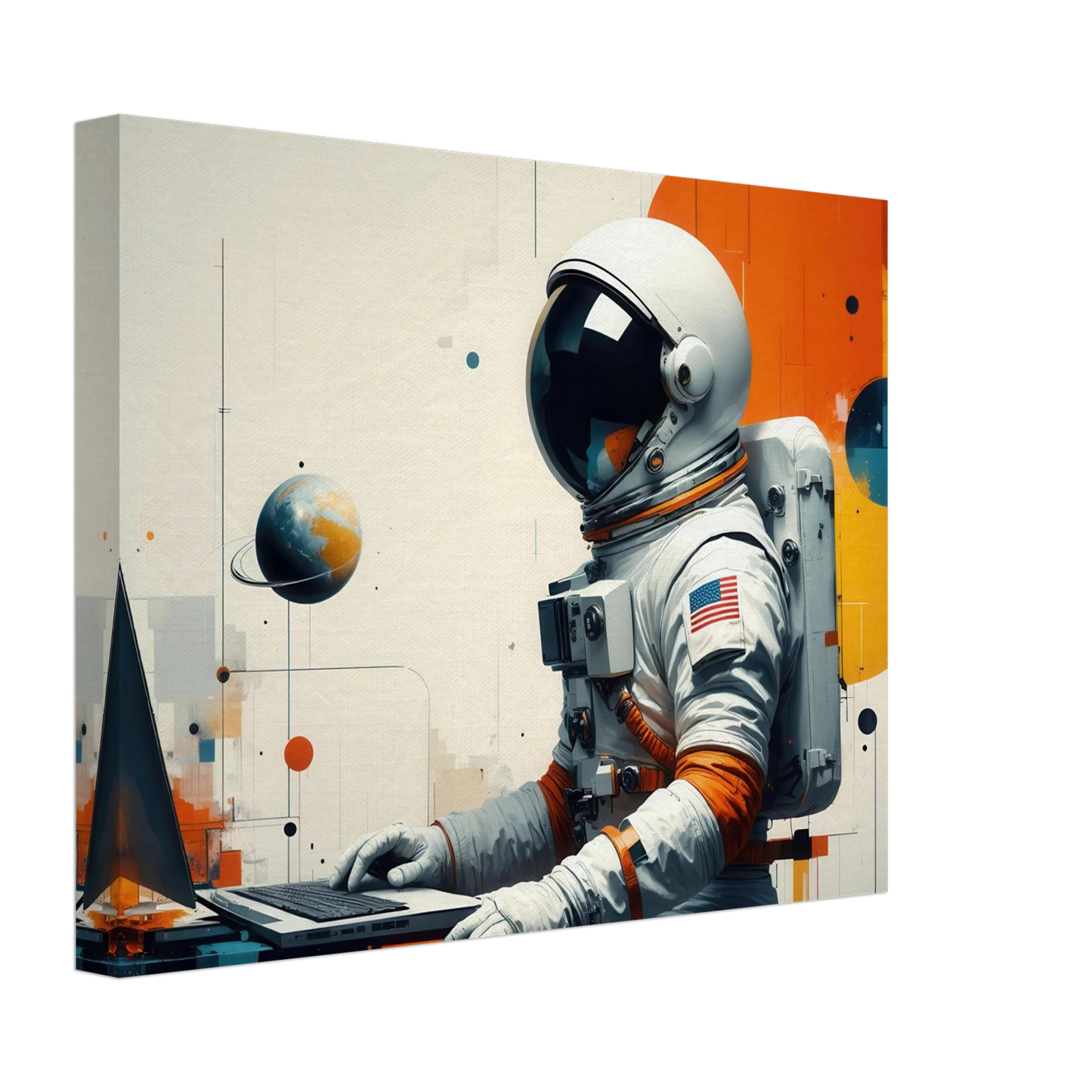 Wandbild cosmic coder astronaut bei der arbeit sci fi kunst fuer dein zuhause in verschiedenen groessen