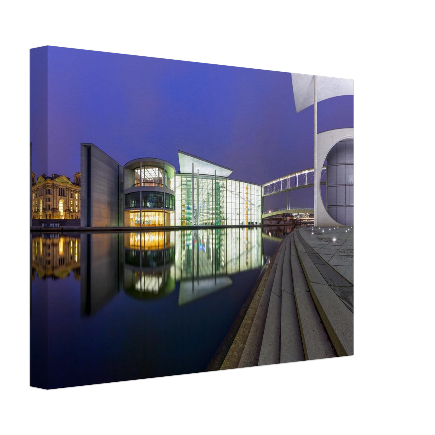 Wandbild berlin impression bei nacht leuchtende architektur als kunstdruck