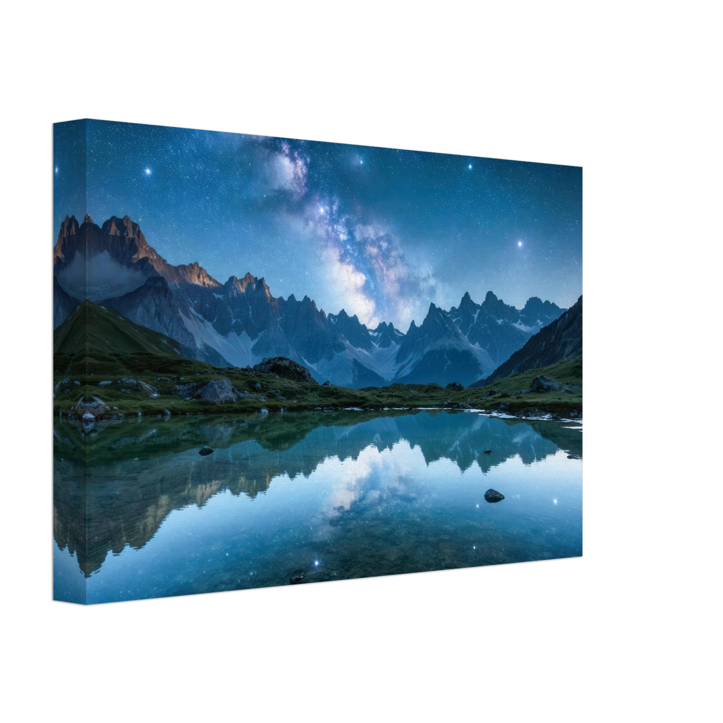 Wandbild himmlische bergspiegelung majestic milky way reflected in alpine lake your choice of sizes
