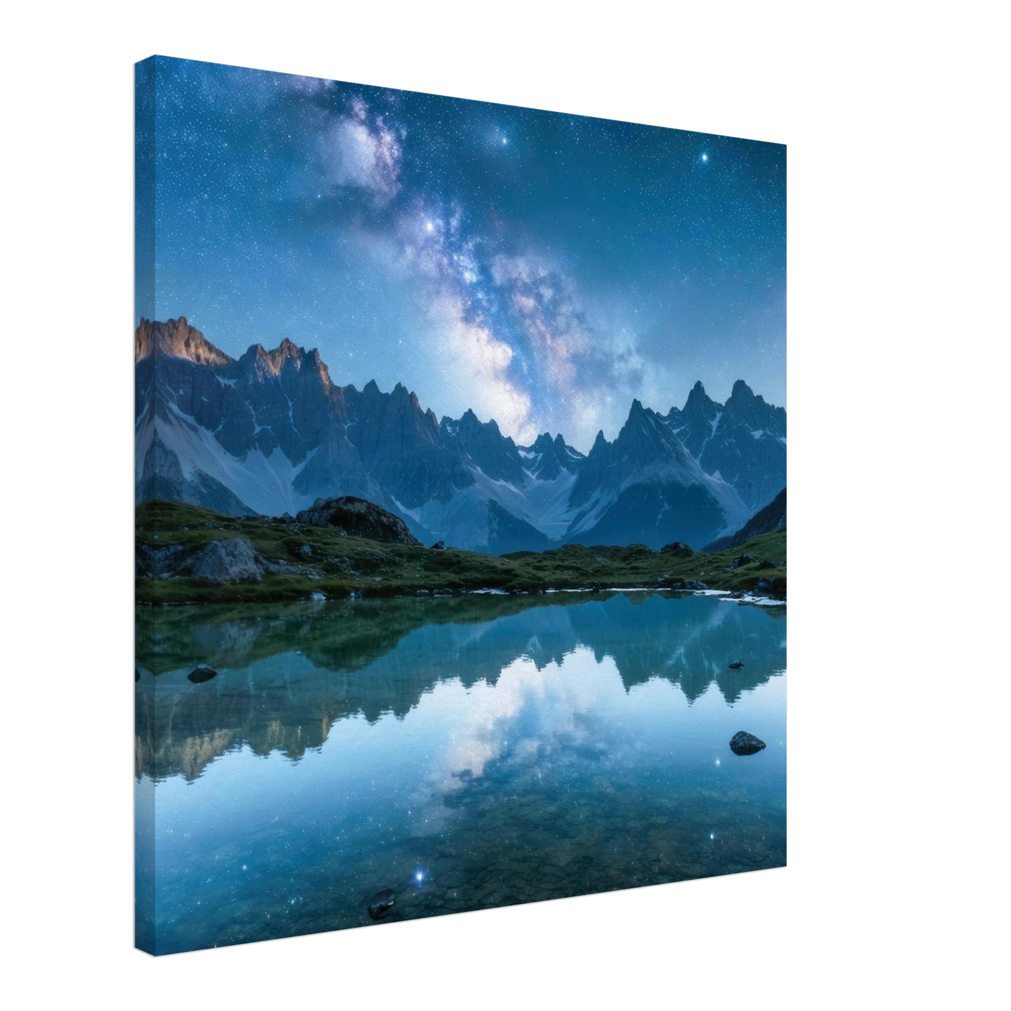 Wandbild himmlische bergspiegelung majestic milky way reflected in alpine lake your choice of sizes