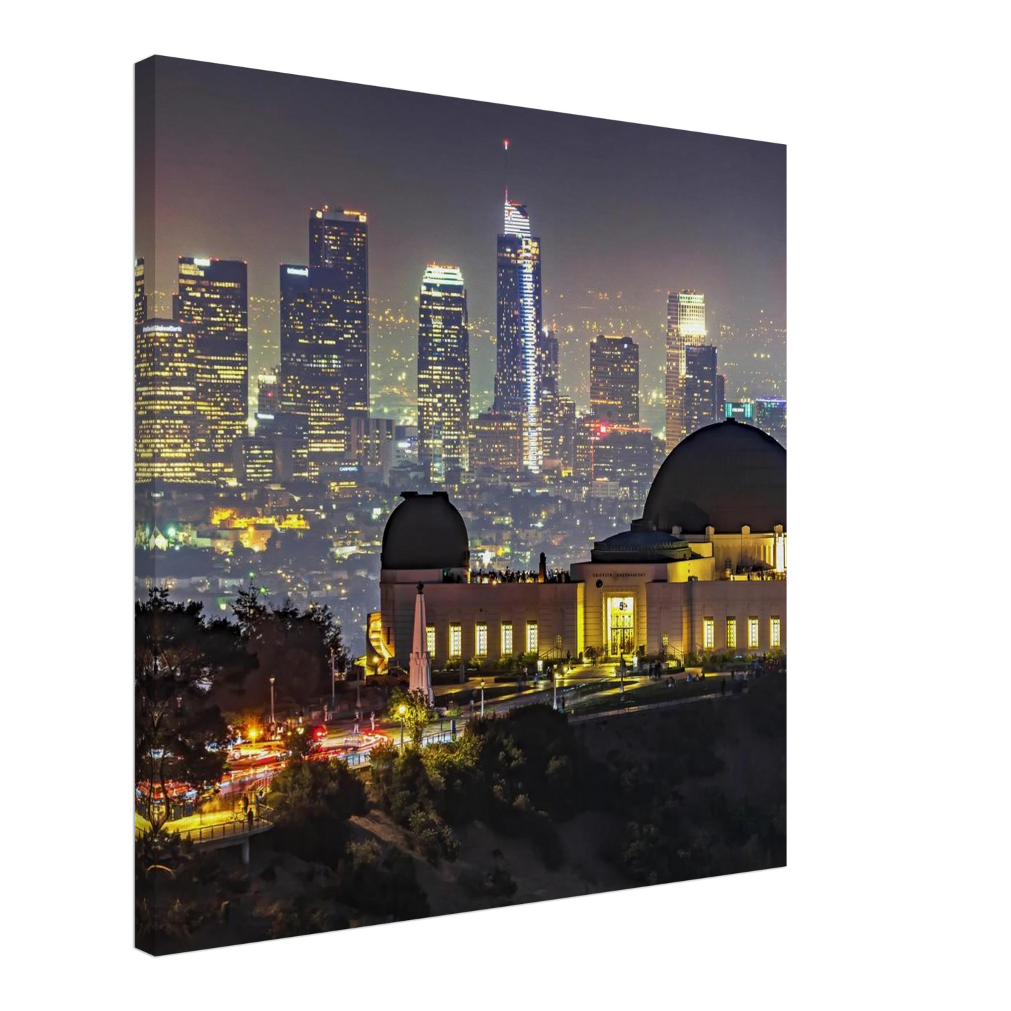 Wandbild los angeles nachthimmel griffith observatorium mit stadtpanorama erlebe das leuchten der stadt