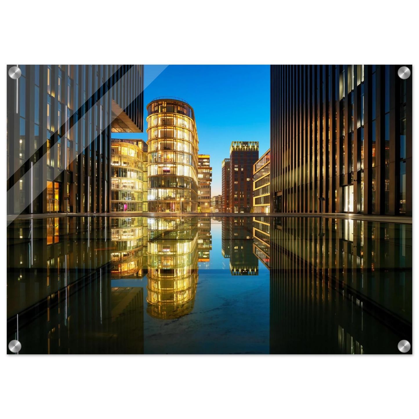 Wandbild naechtliche metropole futuristische stadtlandschaft als premium wandbild in vielen groessen