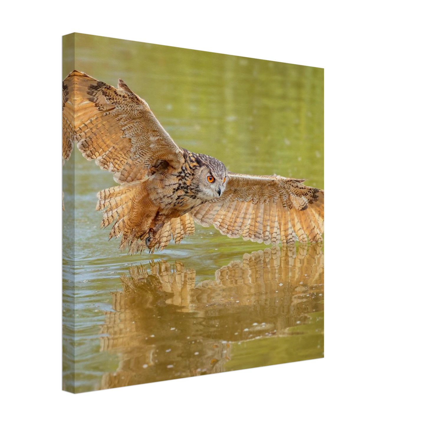 Wandbild majestaetischer uhu im jagdflug atemberaubende wildtierkunst in verschiedenen groessen