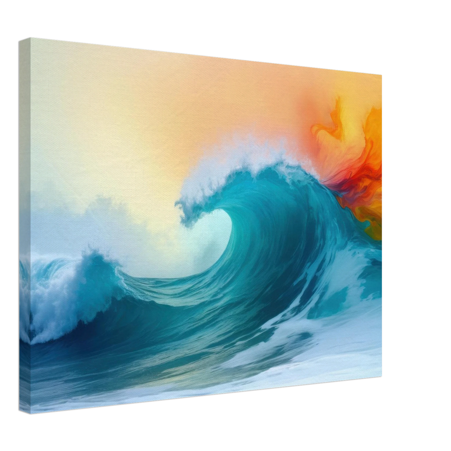 Wandbild kraftvolle welle farbenfrohes ozean kunstwerk in verschiedenen groessen