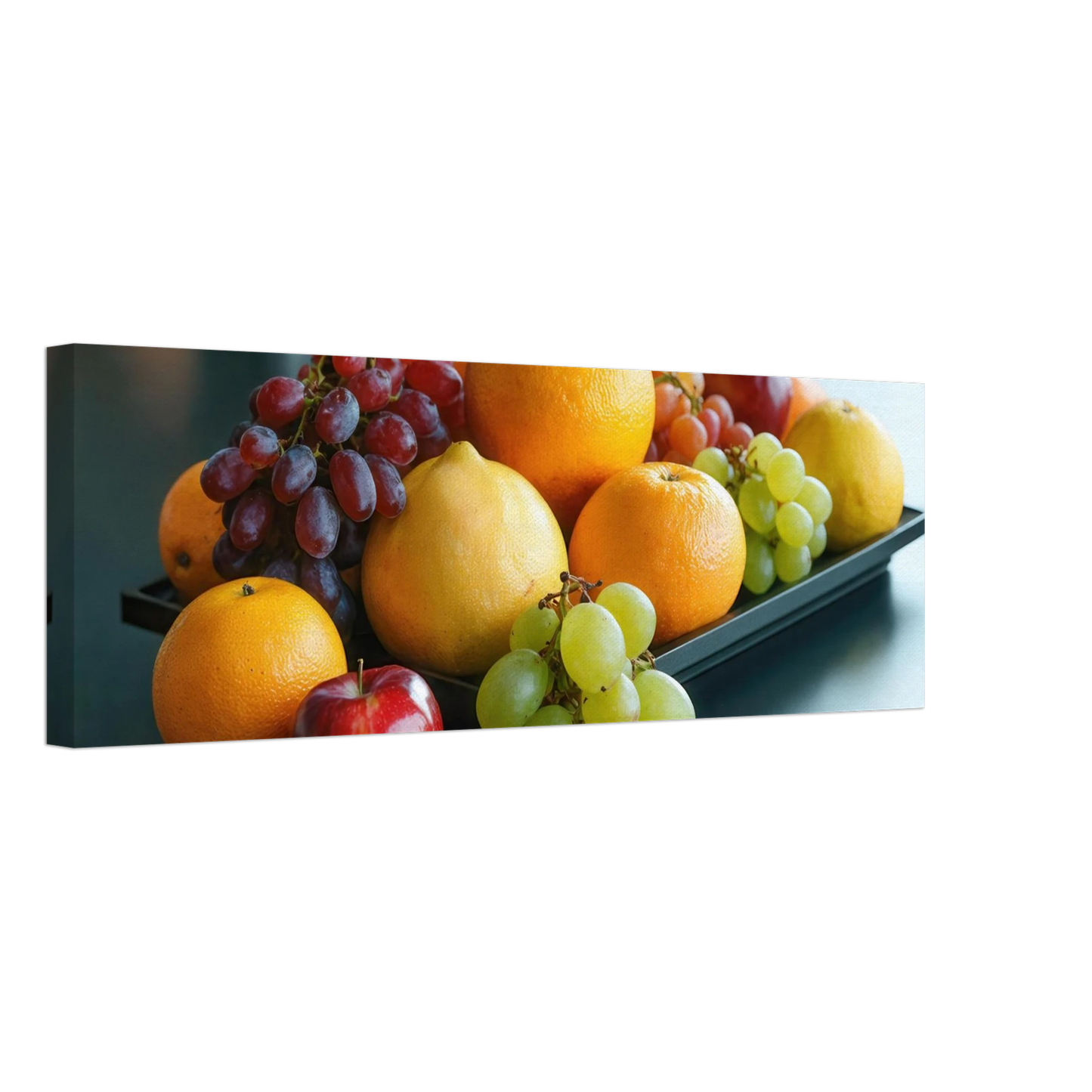 Wandbild fruchtbare fuelle lebendige komposition mit zitrusfruechten und trauben