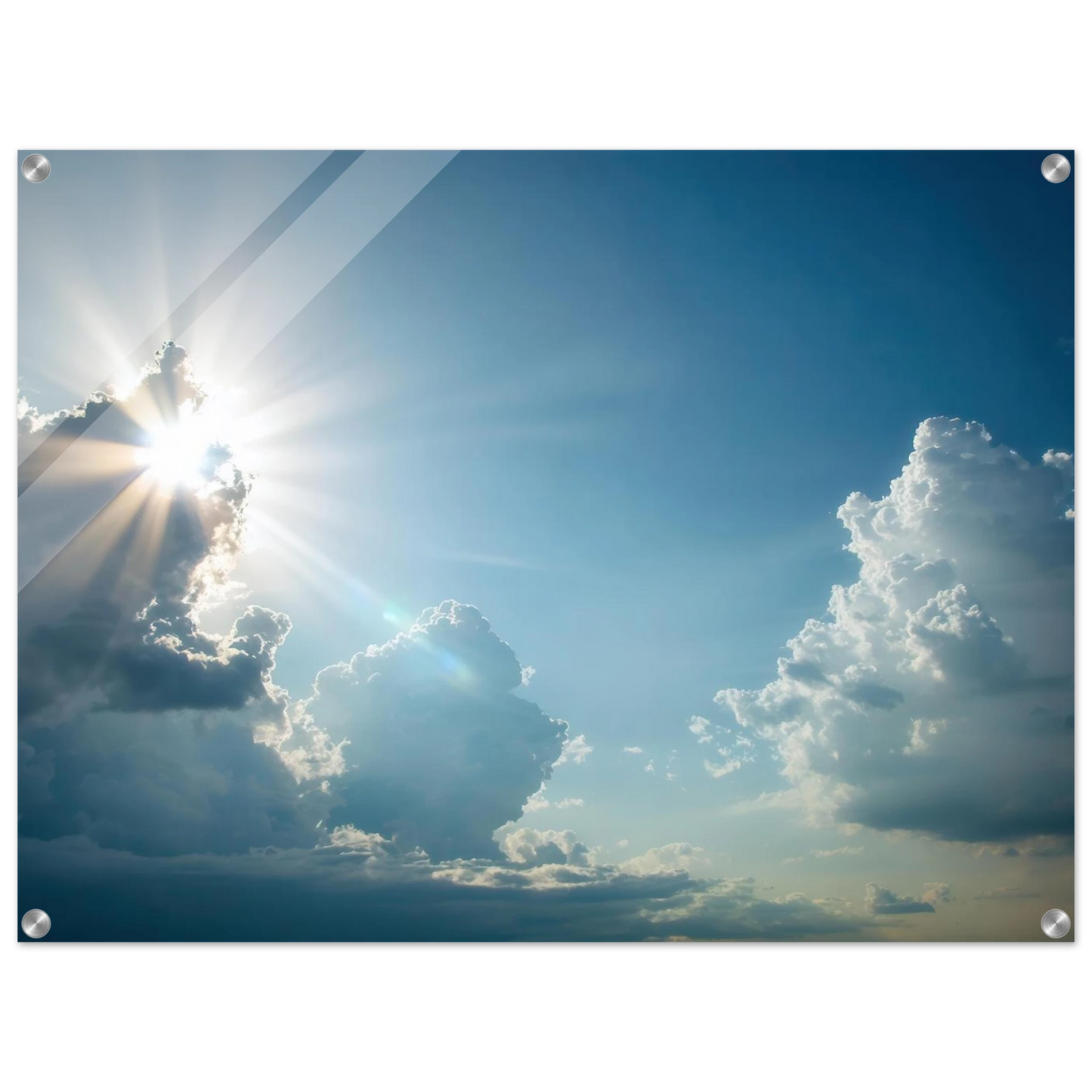 Wandbild sonnenstrahlen durch wolken atmosphaerische himmelskunst in verschiedenen groessen