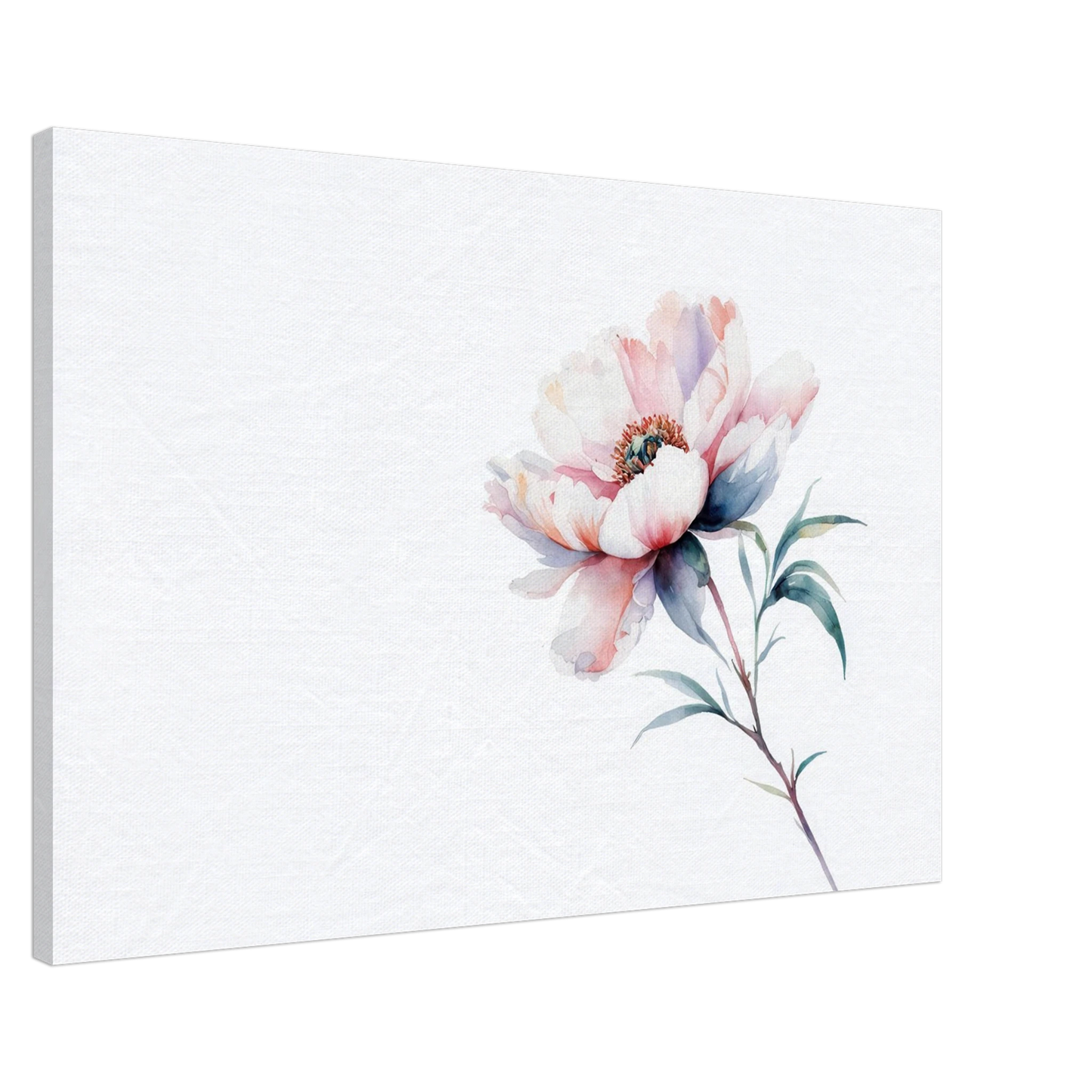 Wandbild zarte pfingstrose elegante aquarell kunst fuer ihr zuhause in wunschgroesse