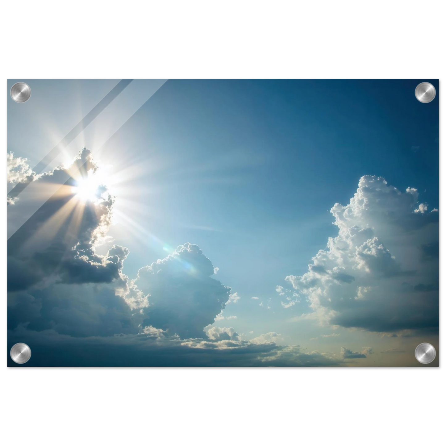 Wandbild sonnenstrahlen durch wolken atmosphaerische himmelskunst in verschiedenen groessen
