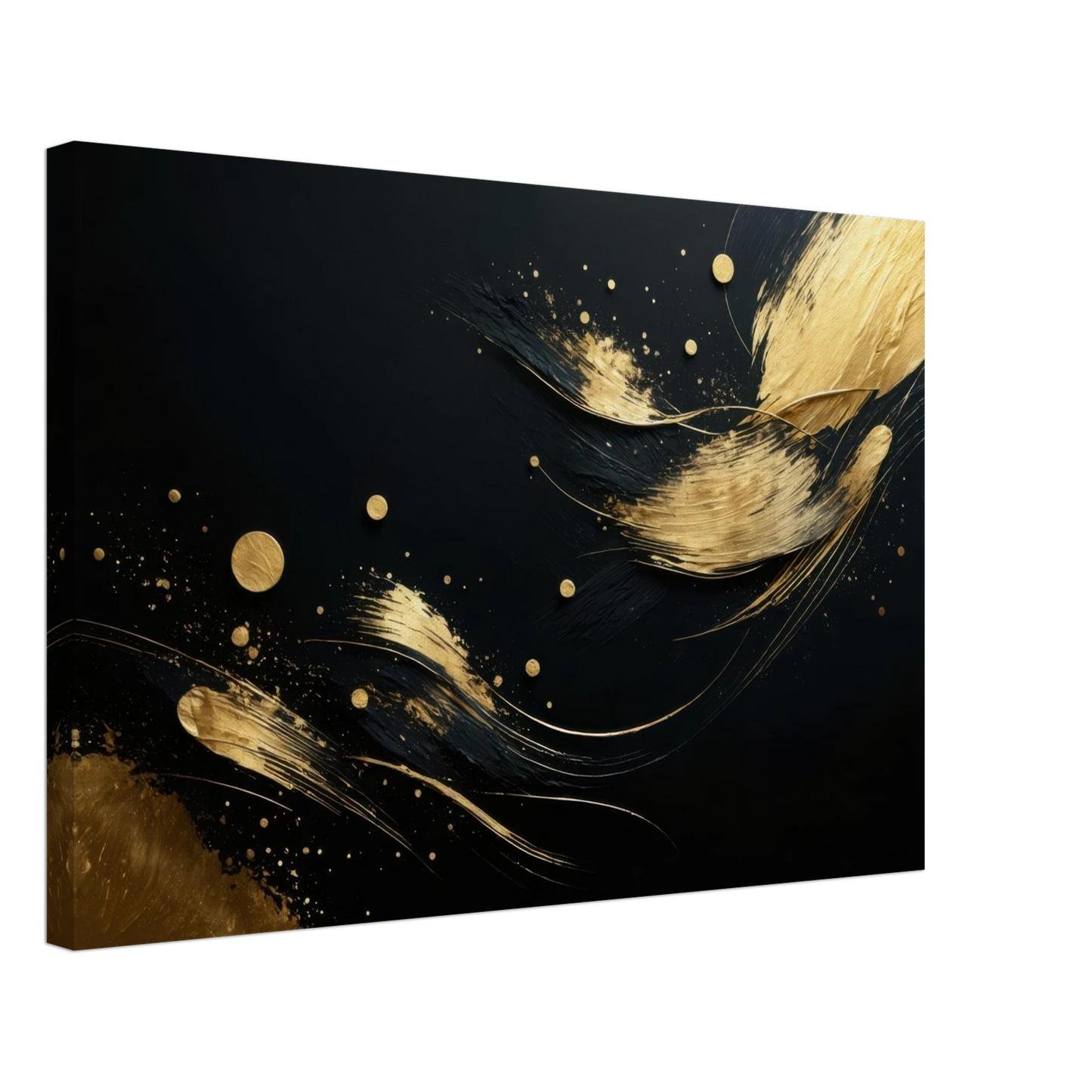 Wandbild goldene abstraktion auf schwarz ein hauch von luxus fuer ihr zuhause in vielen groessen