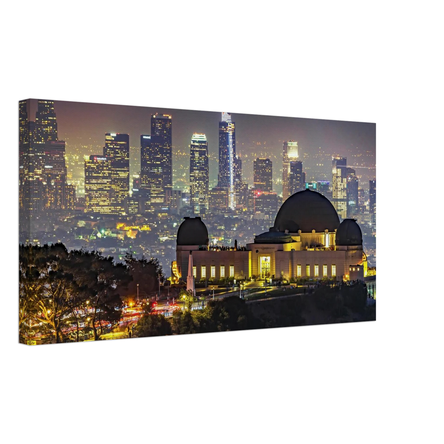 Wandbild los angeles nachthimmel griffith observatorium mit stadtpanorama erlebe das leuchten der stadt