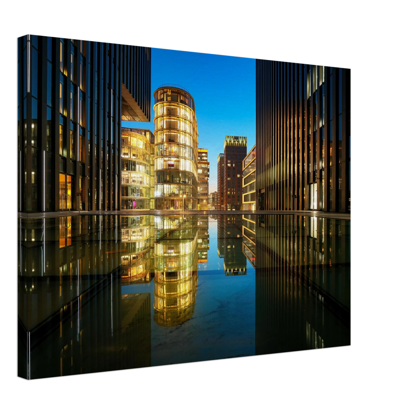 Wandbild naechtliche metropole futuristische stadtlandschaft als premium wandbild in vielen groessen