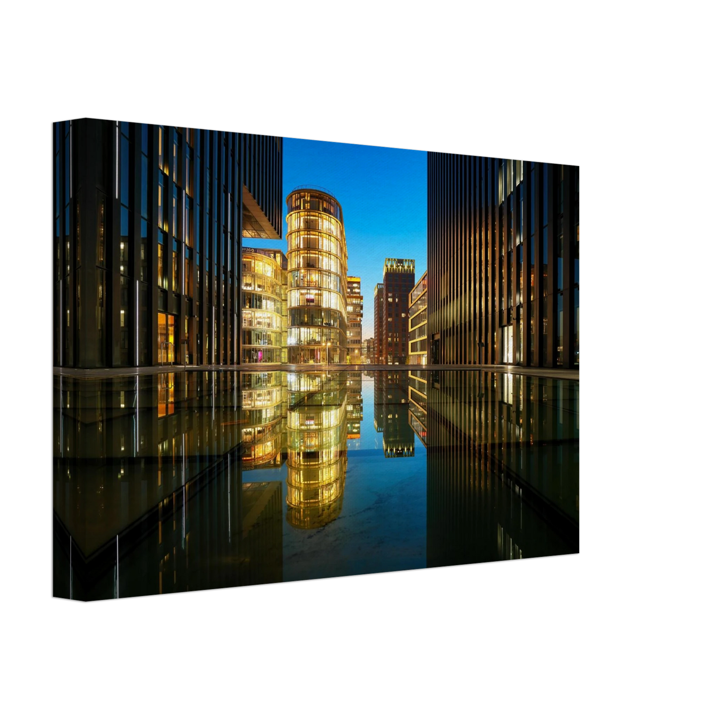 Wandbild naechtliche metropole futuristische stadtlandschaft als premium wandbild in vielen groessen