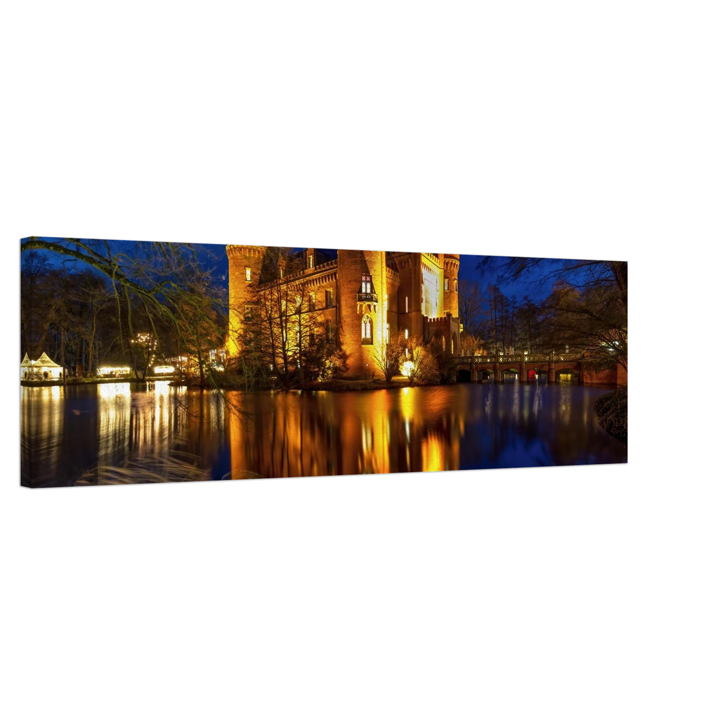 Wandbild schimmerndes schloss bei nacht eine maerchenhafte kulisse in verschiedenen groessen