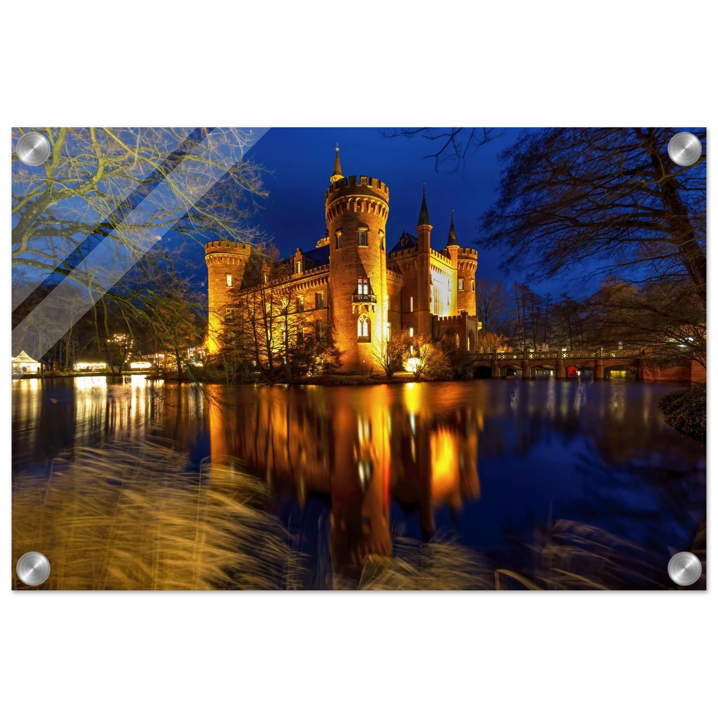 Wandbild schimmerndes schloss bei nacht eine maerchenhafte kulisse in verschiedenen groessen
