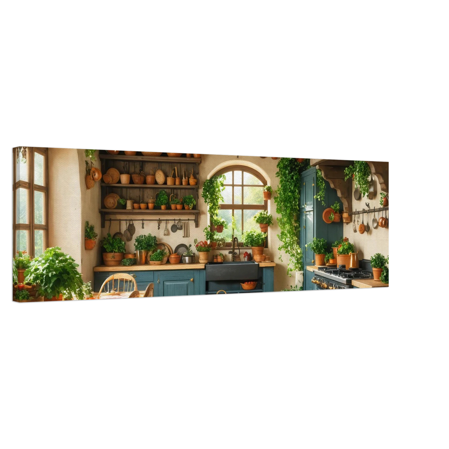 Wandbild rustikale kuechenidylle sonniges landhaus flair fuer ihr zuhause
