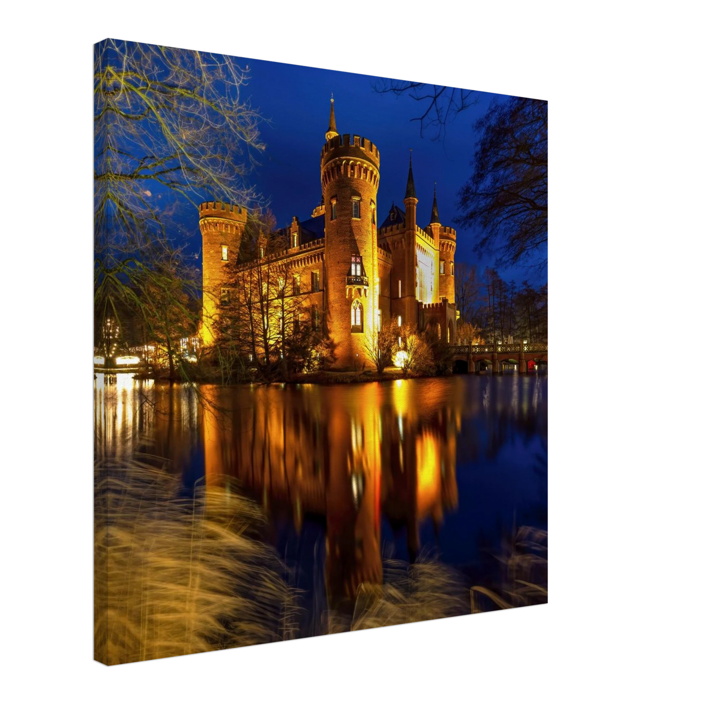 Wandbild schimmerndes schloss bei nacht eine maerchenhafte kulisse in verschiedenen groessen
