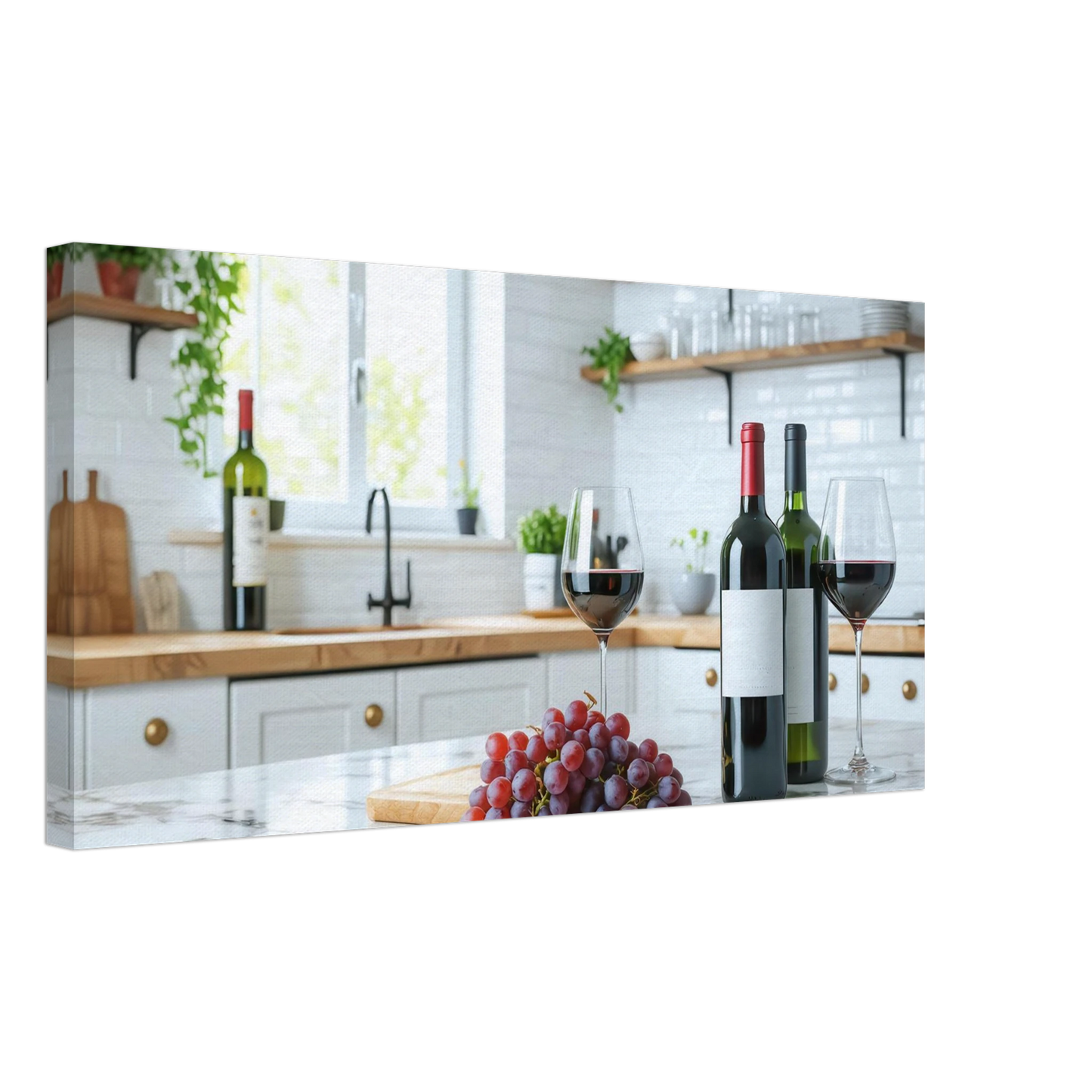 Wandbild wein trauben elegantes kuechenambiente fuer ihr zuhause