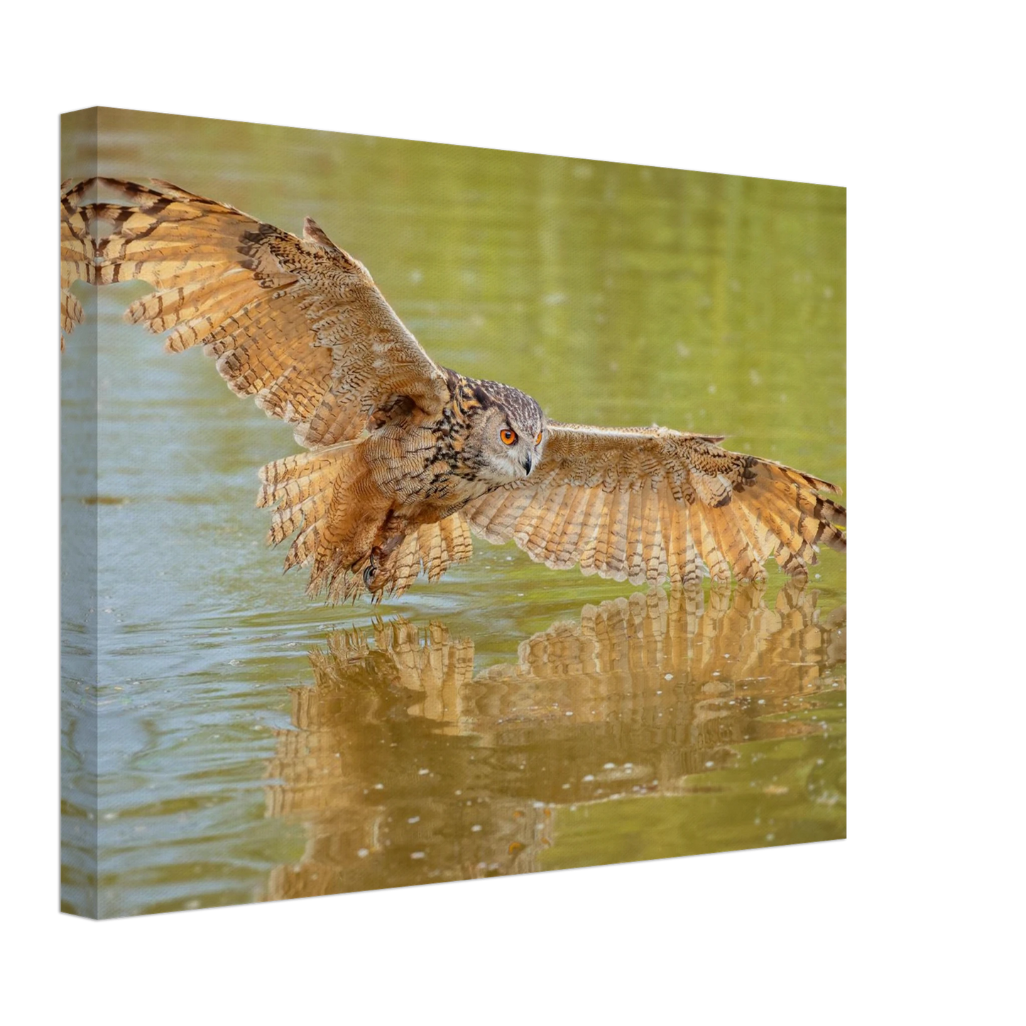 Wandbild majestaetischer uhu im jagdflug atemberaubende wildtierkunst in verschiedenen groessen