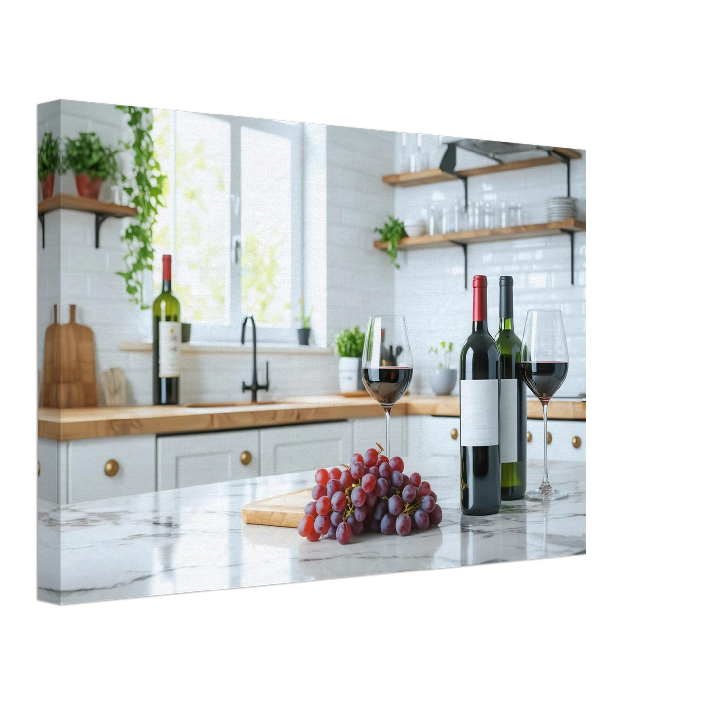 Wandbild wein trauben elegantes kuechenambiente fuer ihr zuhause
