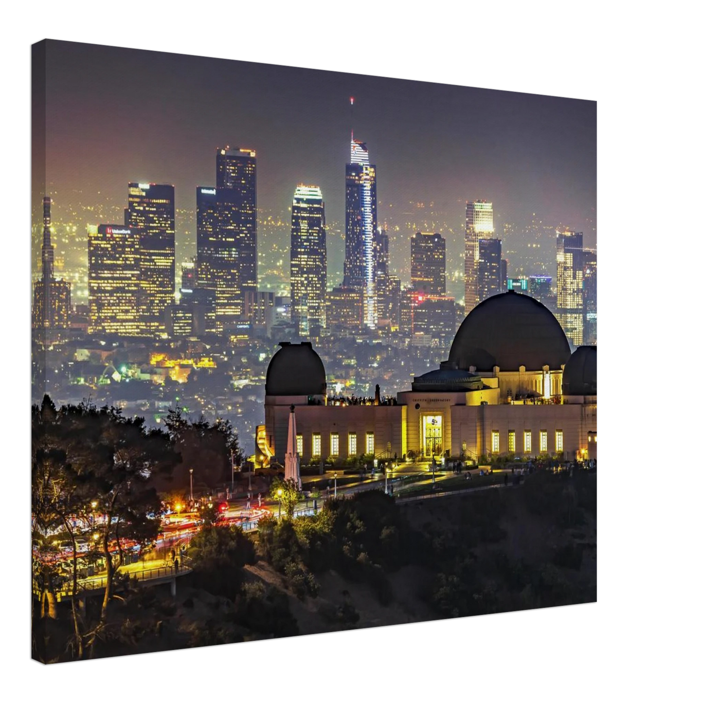 Wandbild los angeles nachthimmel griffith observatorium mit stadtpanorama erlebe das leuchten der stadt