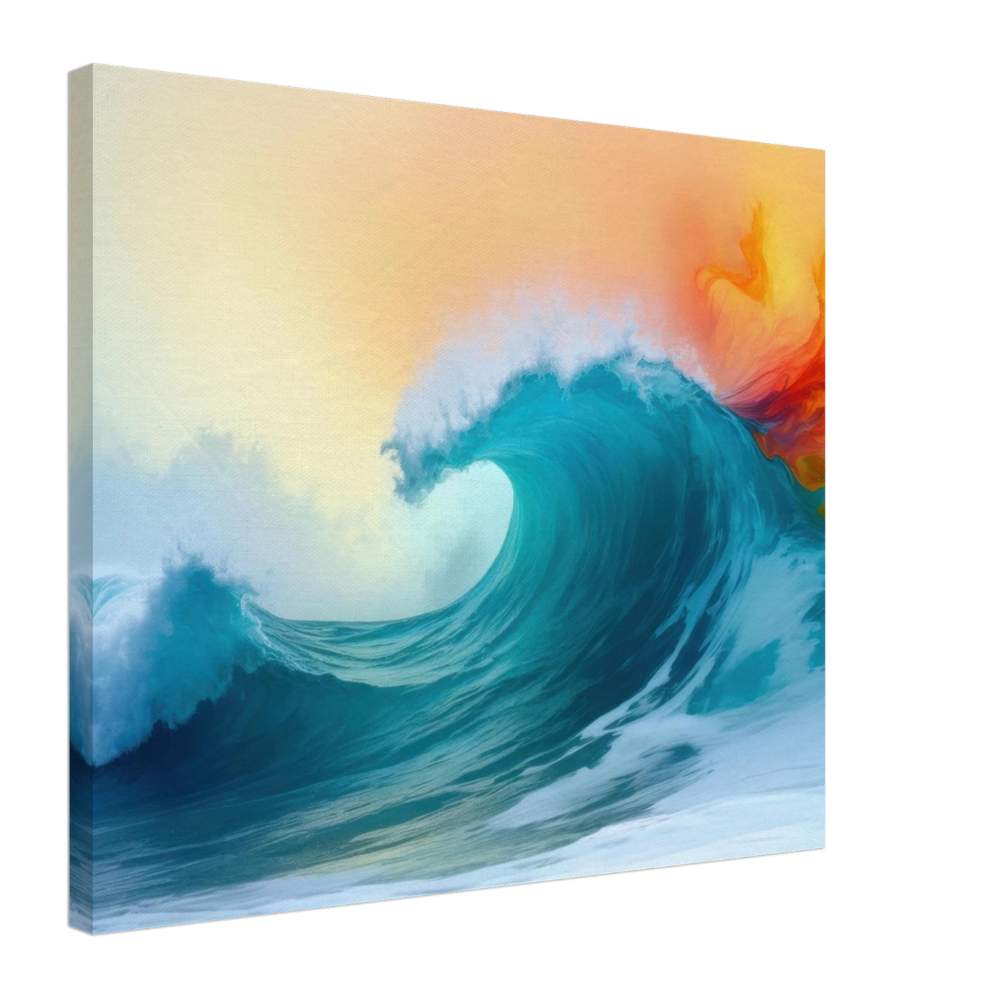 Wandbild kraftvolle welle farbenfrohes ozean kunstwerk in verschiedenen groessen