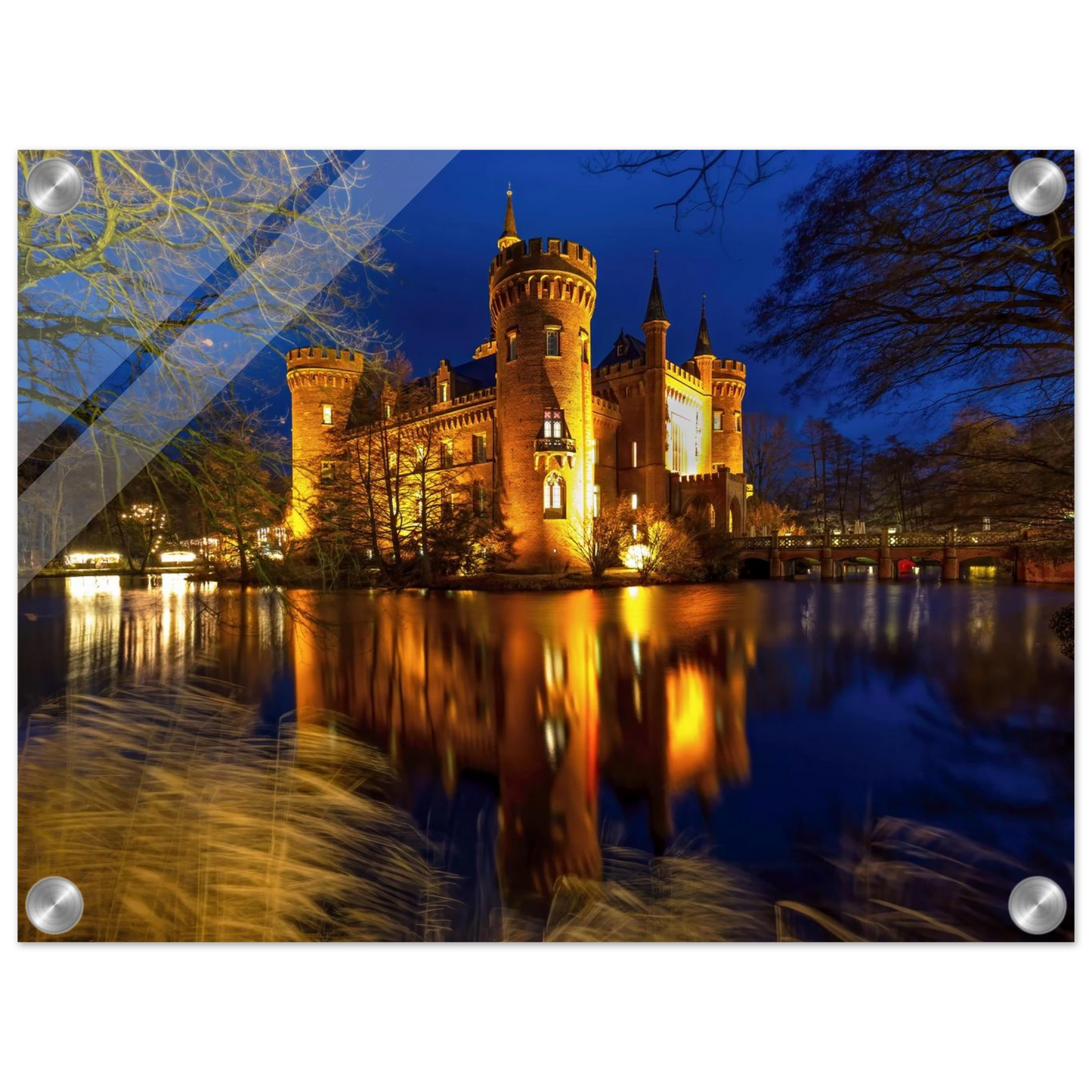 Wandbild schimmerndes schloss bei nacht eine maerchenhafte kulisse in verschiedenen groessen